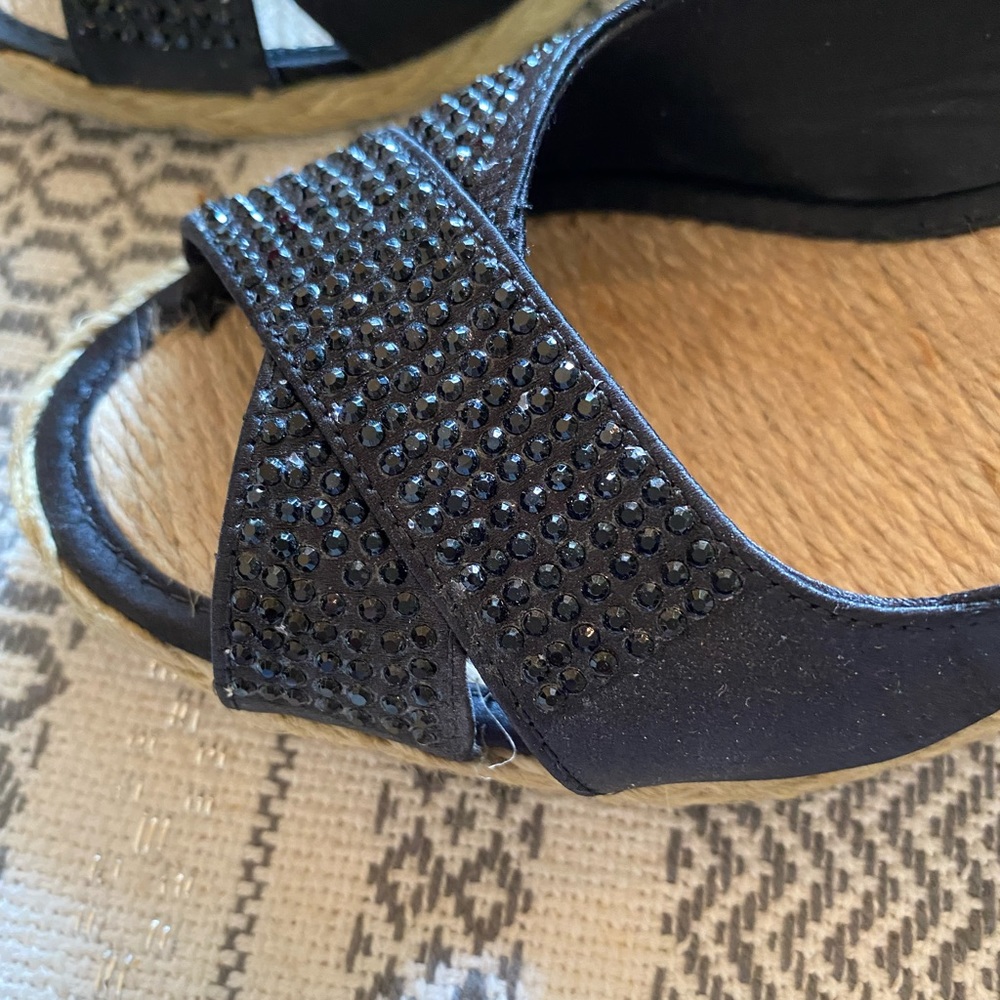 Ralph Lauren Black Wedge Sandals View 3